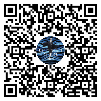 QR-CODE zur DOKU-WEBSITE der Ausstellung DENIM FOR LIFE von Patrizia Zewe