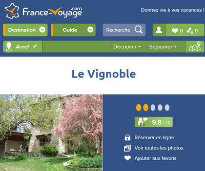 trouver les avis des clients du gîte Le Vignoble **