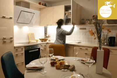 Villa Sirene Binz, Wohnung Nr. 2: moderne Küche vollausgestattet