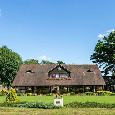 18 hole golf course in mid hertfordshire, wheathampstead, designed by Open Champion James Braid, true golfing test. Heathland terrain rippled fairways, relaxed clubhouse,