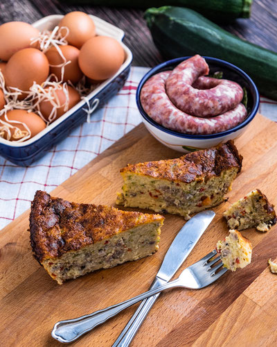 Frittat with Zucchini and italian Salsiccia
