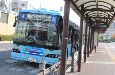堺駅前SMI乗り場のEVバス