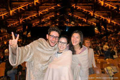 François Mallet, en compagnie de Camille Sarrazin et d'une amie - Nuit bande de potes - Festival Lumière 2016  - Halle  Tony Garnier de Lyon - Photo © Anik Couble