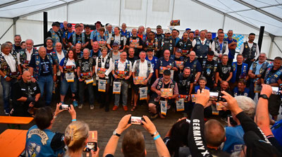 Blue Knights® Germany XIV Mittelfranke, EC 2025 Blue Knights Behringersmühle,  LayOut: "Grisu" Peter Dorsch Bayreuth, Kulmbach Bikerfest, Fränkische Schweiz Motorrad, Motorradsternfahrt Kulmbach 2025, Patches: Alfons Ulrich Blue Knights, Blue Knights 14