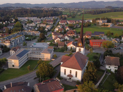 Gossau von oben. Drohnen machen’s möglich. Bild: Roger Strebel, Gossau ZH