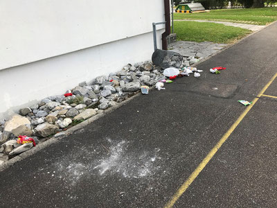 Ein Bild der Verwüstung: Schulanlage Berg in Gossau am 22.9.19