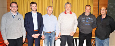 (v.l.n.r.) Markus Schneider, Dr. Marc Wolfram, Christian Radkovsky als für Odersbach zuständigen Stadtrat, Karl-Peter Wirth, Heinz-Jürgen Deuster und Jan Kramer