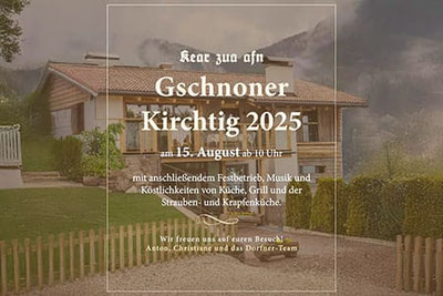 Gschnoner Kirchtig beim Berggasthof Dorfner in Montan