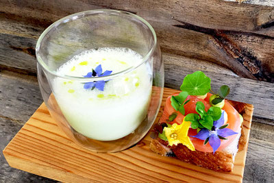 Gurkenkaltschale - Zuppa ghiacciata al cetriolo e yogurt - Hotel Gasthof Restaurant Jäger - Ristorante - Gourmet Südtirol 