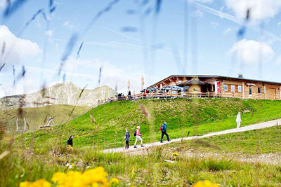 Aussenansicht im Sommer von der Gitschhütte in Gitschberg Jochtal in Meransen, Südtirol