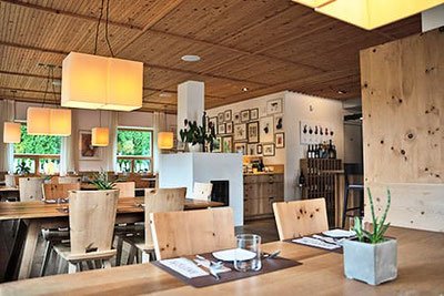 Vista sulla stube del ristorante Binderstube a Fiè allo Sciliar in Alto Adige