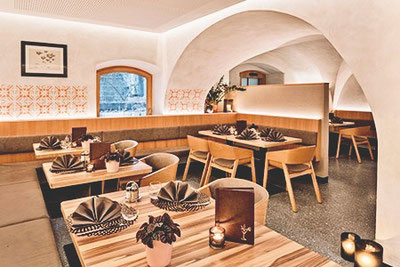 Vista sul ristorante 1280 del Posthotel Lamm - Hotel a Vipiteno in Alto Adige