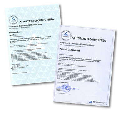 TUV EN1176 Attestati certificate