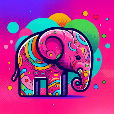 Ein rosa Elefant vor einem bunten Hintergrund: Denke neu, entwickle Dich mit Coaching in Gladbeck, Kirchhellen und Buer