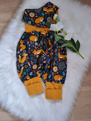 Pumhose mit passendem Halstuch "Waldtiere", French Terry, Größe 80, Setpreis 32,00 Euro, Wunschgröße möglich   Best.-Nr. 22050