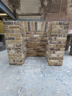 Lambeth Yellow Multi 4 piece with enhanced brick pillars_pre-install