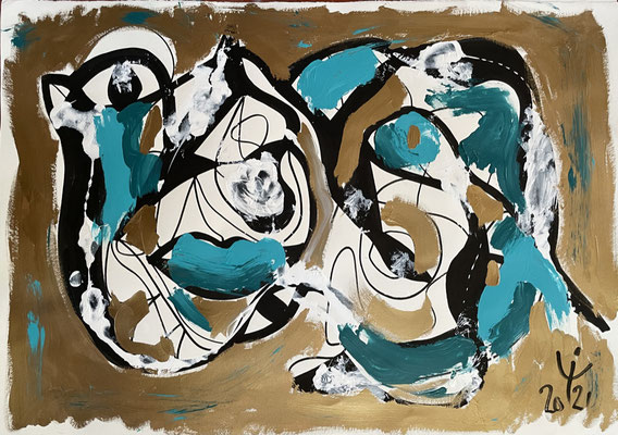 Erick Ifergan 100X70cm  acrylique sur papier chiffon- Galerie Gabel- Côte d'Azur - Biot