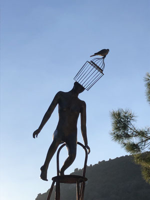 George sculpteur- "Equi-libre" bronze-sculpture monumentale, 5m- Galerie d'art, Biot, côte d'Azur. France