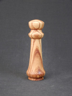 Pfeffer / Stahl,   Olivenholz,   ca. 6,5 x 19,5 cm,   CHF 105.-,  VIDEO