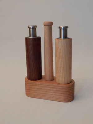 S & P, Einhandmühlen, Schwarznuss/Ahorn/Buche, ca. 4,5 x 11,5 x 17 cm, CHF 90.-