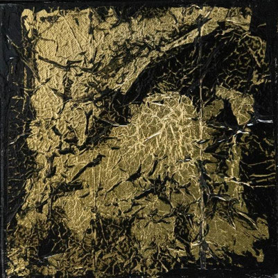 BLACK GLAMOUR Serie 2-III: 20x20x2cm // Mischtechnik auf Leinwand, 2022
