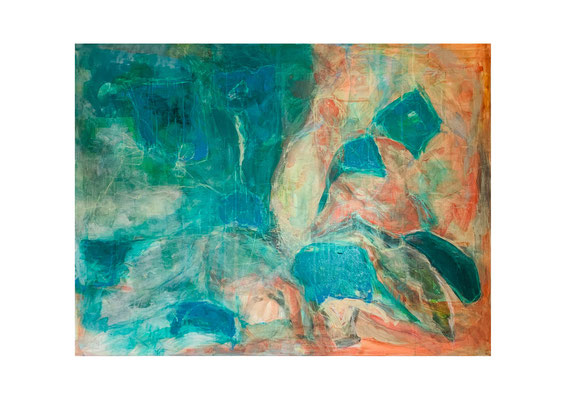 Elefant - 90x120 - Acryl, Kreidefarbe, Ölkreide auf Leinwand