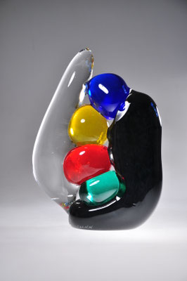 Xavier Carrère, Glasskulptur, freigeformt. studioglas, glaskunst, glassart, blownart, handmade, sculpture