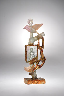 Richard Price, Buddha, pâte-de-verre, kilncast- studioglass, artglass, amsterdam, sculpture, hotglass, blownaway