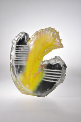 Rolf Brühlmann, gegossenes Glasobjekt, Hotglass, Studioglas, blownaway