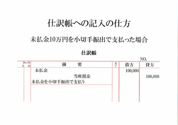 仕訳帳(未払金･当座預金)