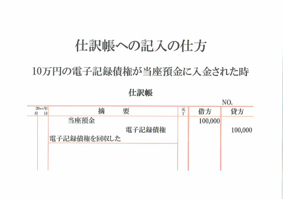 仕訳帳(当座預金･電子記録債権)