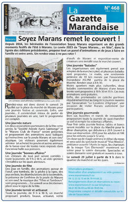 Soyez Marans en fête - La Gazette - Juillet 2023