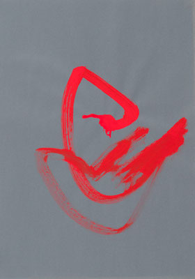 Zeichen, Serie I - 2, 2024, Pigment, Acryl auf Papier, 70x50cm