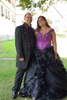 black purple bridalgown