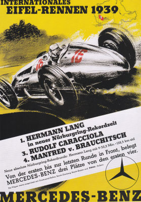 Affiche voor Mercedes-Benz uit 1939.