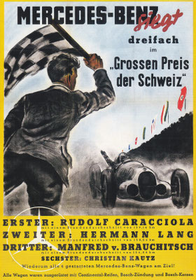 Affiche voor Mercedes-Benz uit 1937.