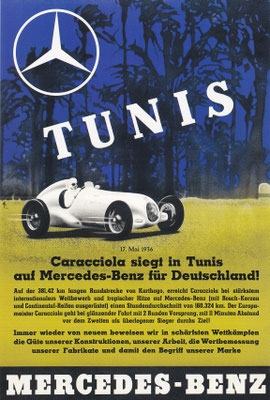 Affiche voor Mercedes-Benz uit 1936.