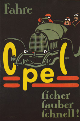 Affiche Opel van vóór 1914.