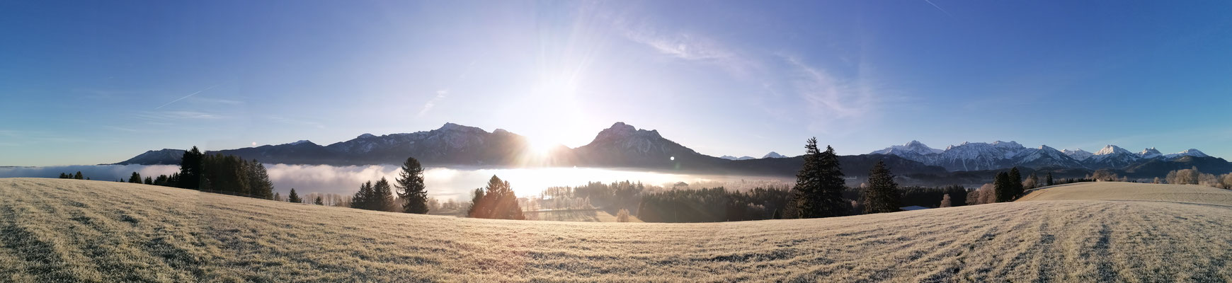 Nebel am Morgen über dem Forggensee