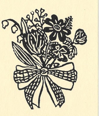 散る前の花　×mm 　Linocut　2016