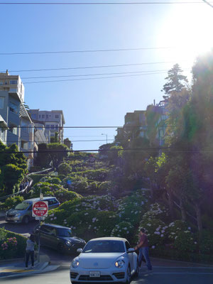 Die berühmte Lombard Street als kurvenreichste Straße der Welt