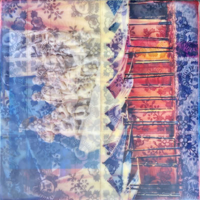 Portugal 2 - Digitalfotografie, Bienenwachs,Dammarharz, Pigmente auf Holz, 20x20x1,8 cm