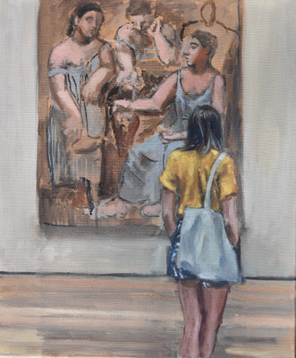 Moma yellow, 2022, Öl auf Leinwand, 60 X 30cm