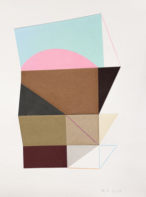 Geo-6. Papel, cartón y lápiz de color ( 24 x 32 cm ) 2019