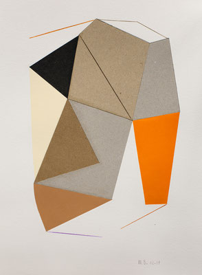 Geo-11. Papel, cartón y lápiz de color ( 24 x 32 cm ) 2019