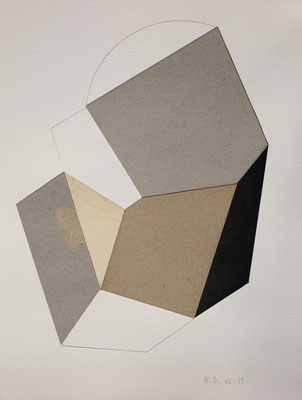 Geo-10. Papel, cartón y lápiz de color ( 24 x 32 cm ) 2019
