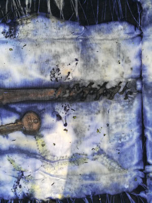 Blauholz-Druck auf Textil