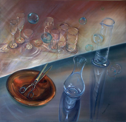"Zwei Welten" (80×80cm) 2013
