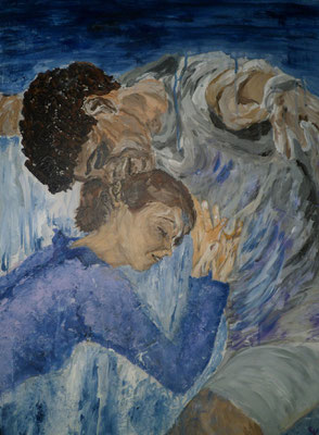 Probenszene "Pas de deux" - Royal Ballet / London (2015)  0,70x0,50  Acryl auf Malkarton
