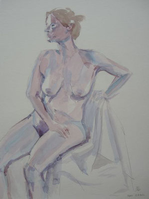 Frau sitzend - 42x55,5 cm